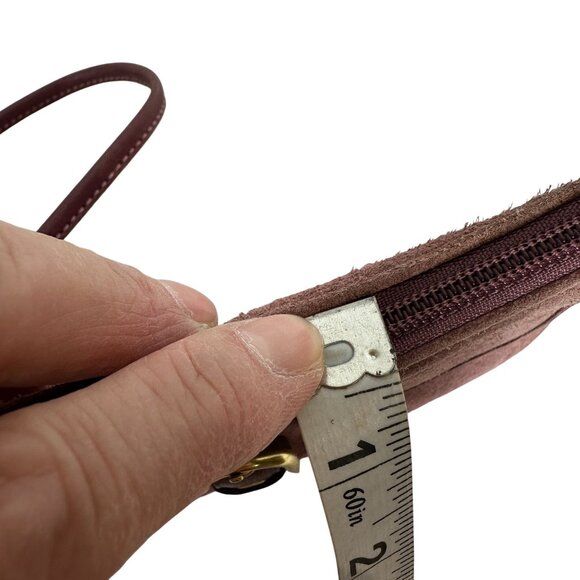 Vintage Coach SOHO Burgundy Purple Suede Buckle Wristlet Mini Bag Signature - Picture 11 of 11